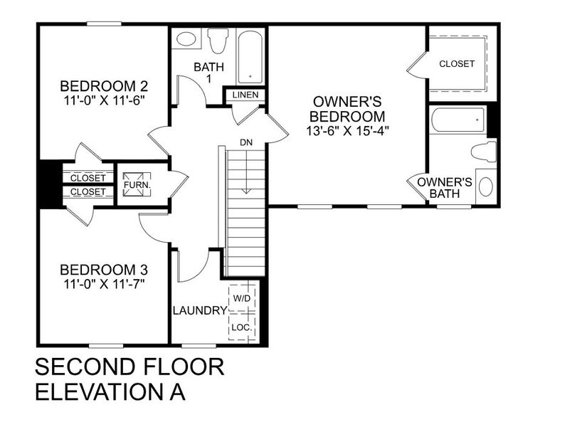 2D floor plan layout for the Aspen by Ryan Homes in Brookshire Single Family, Sanford, NC (Image 2). 2D floor plan layout for the Aspen by Ryan Homes in Brookshire Single Family, Sanford, NC (Image 2).