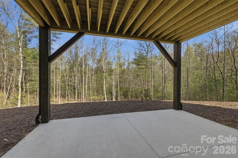 With nearly an acre of land, the backyard is super private. With nearly an acre of land, the backyard is super private.