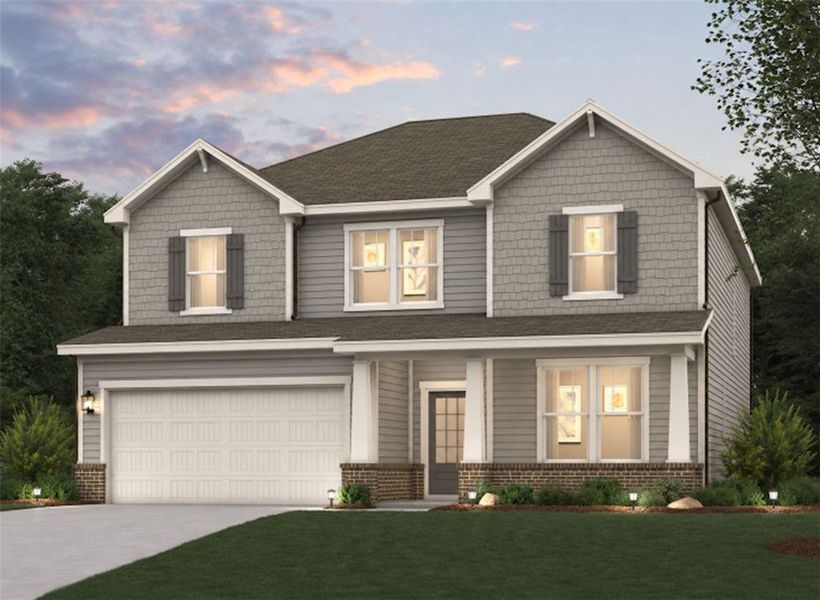 Front exterior of a new home in Reserve at Gum Springs, Jefferson, GA, highlighting curb appeal (Image 18).