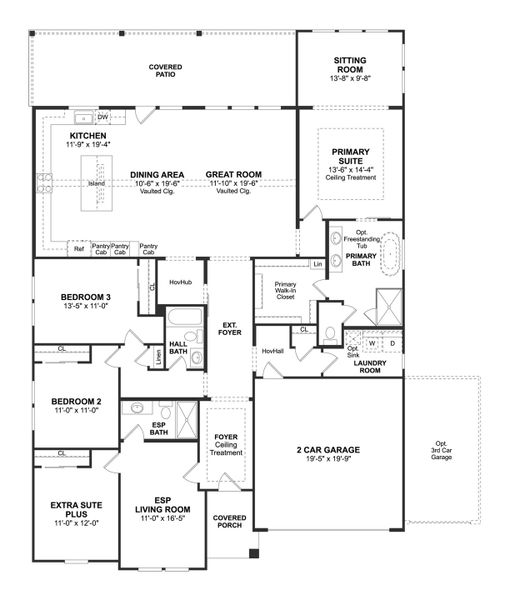2D floor plan layout for the Belfast II ESP by K. Hovnanian® Homes in Grand Oaks, Mont Belvieu, TX (Image 3). 2D floor plan layout for the Belfast II ESP by K. Hovnanian® Homes in Grand Oaks, Mont Belvieu, TX (Image 3).
