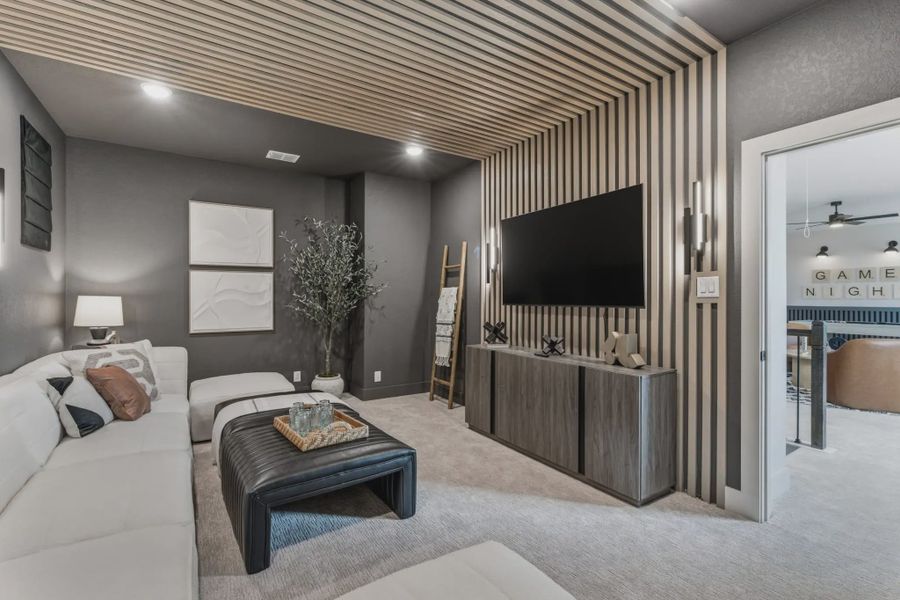 Representative furnished interior of a home built from the Acadia by Chesmar Homes in Prominence 50's, San Antonio (Image 11).