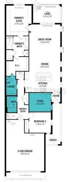2D floor plan layout of this home in Wellen Park, Venice, FL (Image 3).