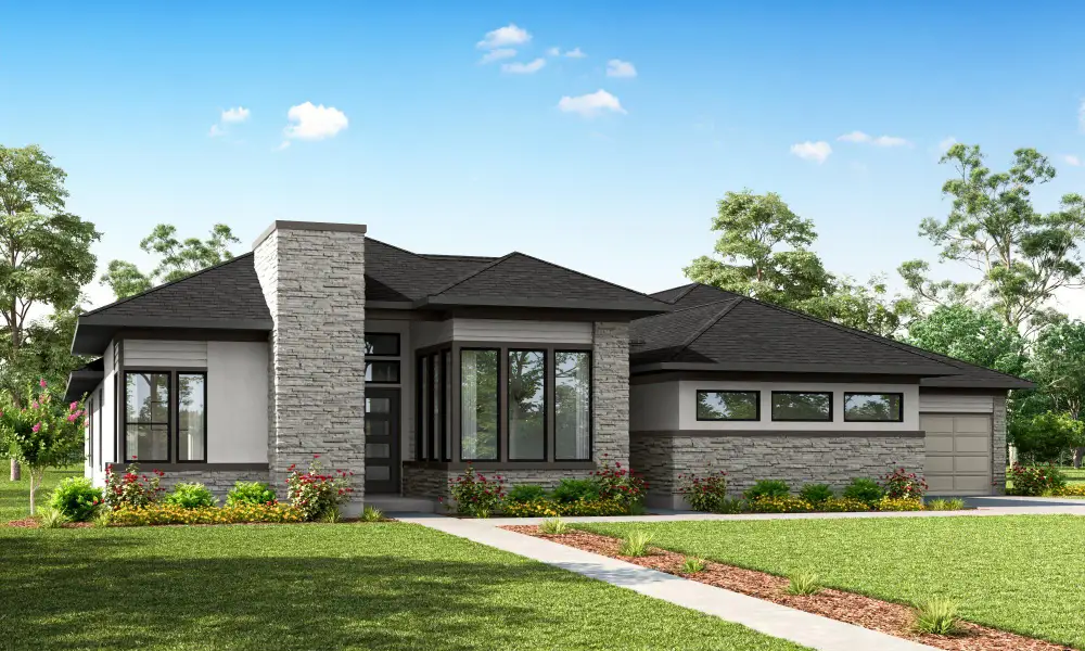The exterior will be finished in stone and stucco. The exterior will be finished in stone and stucco.