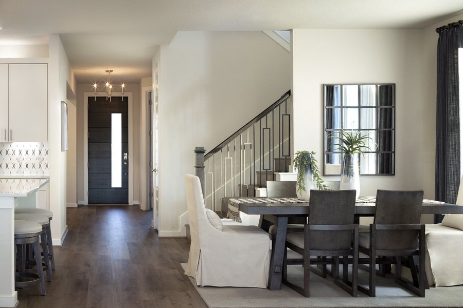 Representative furnished interior of a home built from the Quinley by Scott Felder Homes in Prominence, San Antonio (Image 15).