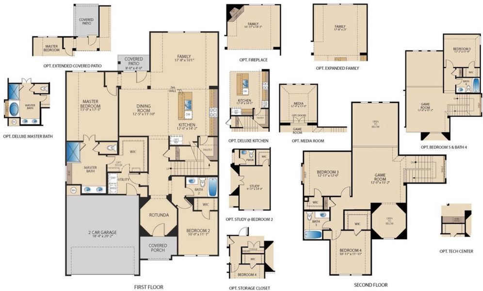 2D floor plan layout for the Grapevine by Pacesetter Homes in River Ranch, Van Alstyne, TX (Image 4). 2D floor plan layout for the Grapevine by Pacesetter Homes in River Ranch, Van Alstyne, TX (Image 4).