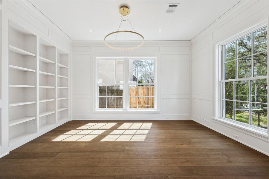 Home office or study in the front of the house. Home office or study in the front of the house.