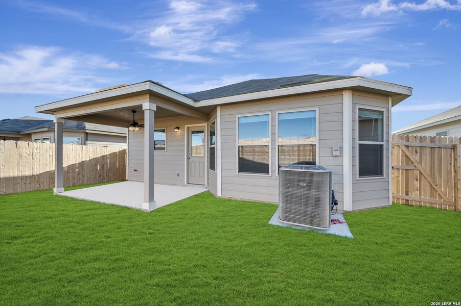 Exterior details and patio area of a home in Park Place, New Braunfels (Image 18).