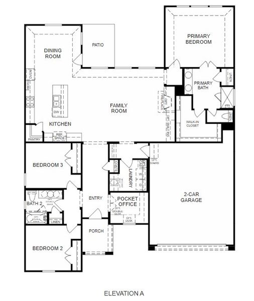 2D floor plan layout of this home in Sage Hollow, Kyle, TX (Image 3).