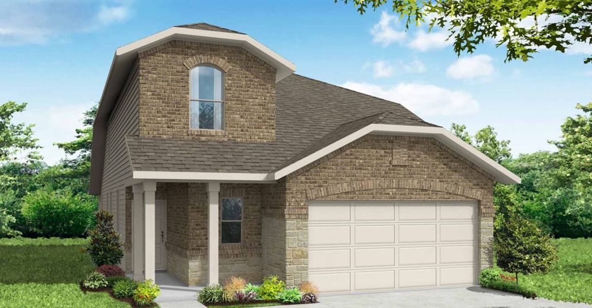 Representative exterior photo of a completed home built from the Willow by Impression Homes in ValleyBrooke, Mesquite, TX (Image 6).