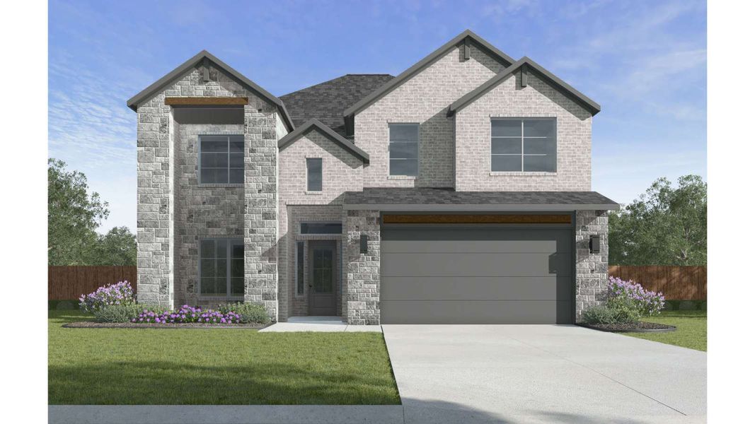 Representative exterior photo of a completed home built from the Avery by D.R. Horton in Friendswood Trails 70' Homesites, Friendswood, TX (Image 2). Representative exterior photo of a completed home built from the Avery by D.R. Horton in Friendswood Trails 70' Homesites, Friendswood, TX (Image 2).