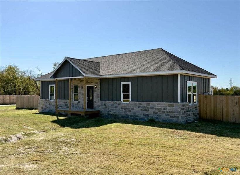 Exterior details and patio area of a home in , Elm Mott (Image 1). Exterior details and patio area of a home in , Elm Mott (Image 1).