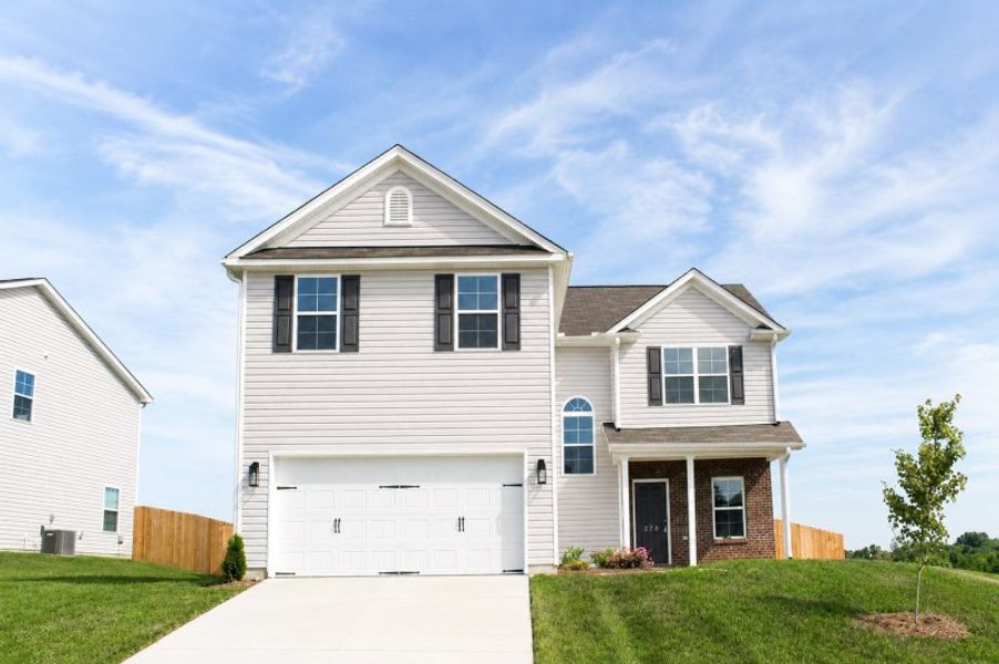 Representative exterior photo of a completed home built from the Burlington by Keystone Homes NC in Brassfield Meadows, Burlington, NC (Image 27). Representative exterior photo of a completed home built from the Burlington by Keystone Homes NC in Brassfield Meadows, Burlington, NC (Image 27).
