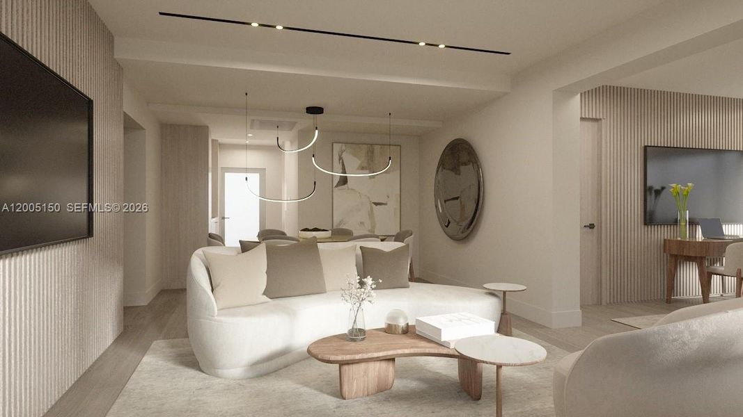 Furnished interior view inside a new home in , Miami Beach (Image 9).