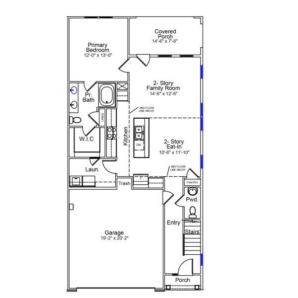 2D floor plan layout of this home in Grand Park, Leland, NC (Image 3).