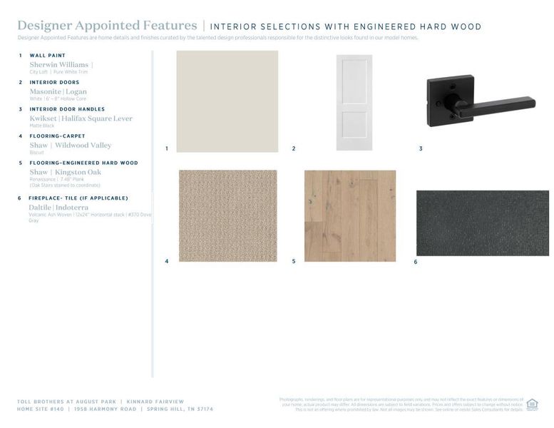 Sample of building materials used in homes in Toll Brothers at August Park, Spring Hill (Image 6). Sample of building materials used in homes in Toll Brothers at August Park, Spring Hill (Image 6).