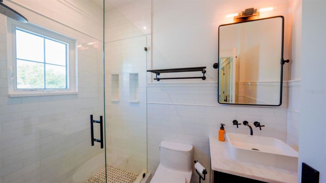 Bathroom in apartment with bedroom