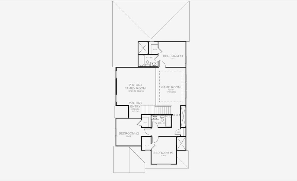 2D floor plan layout for the 2407E by Perry Homes in Santa Rita Ranch 40', Liberty Hill, TX (Image 4). 2D floor plan layout for the 2407E by Perry Homes in Santa Rita Ranch 40', Liberty Hill, TX (Image 4).