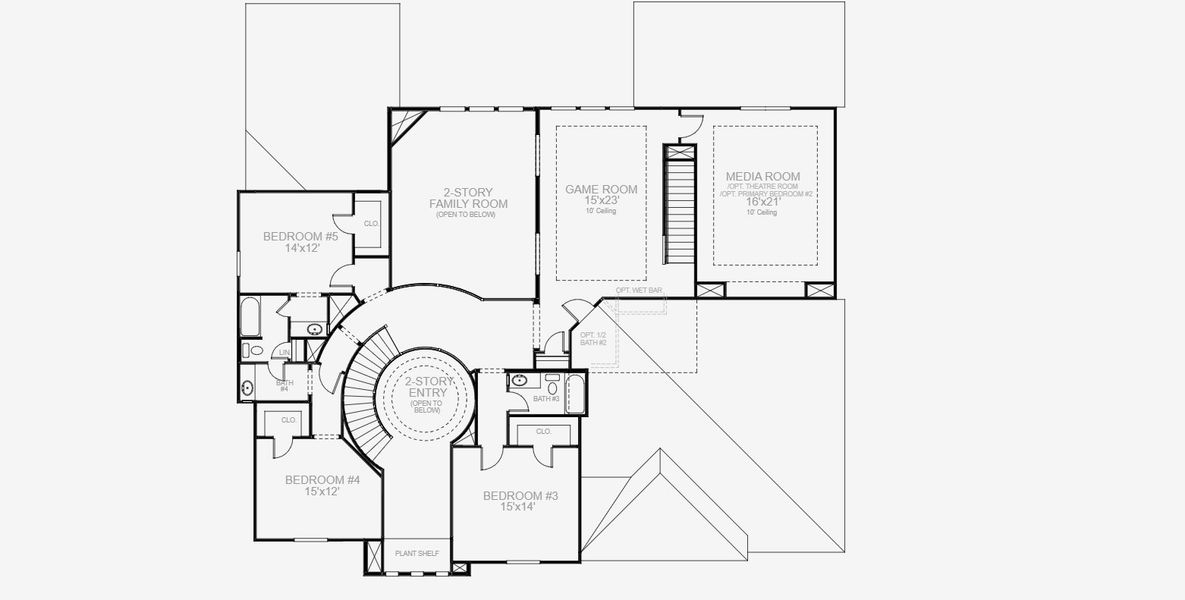2D floor plan layout for the 4967S by Perry Homes in Lakes of Cane Island, Katy, TX (Image 4).