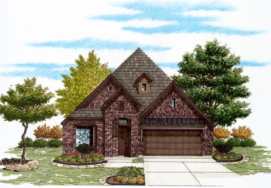 Exterior rendering of this home design in The Enclave at Potranco Oaks, Castroville, TX (Image 5).