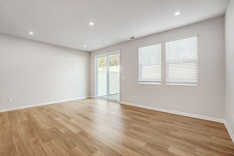 Gathering room with door to patio