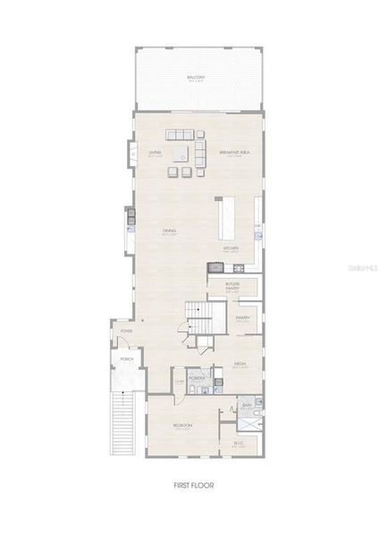 2D floor plan layout of this home in , St. Petersburg, FL (Image 3).