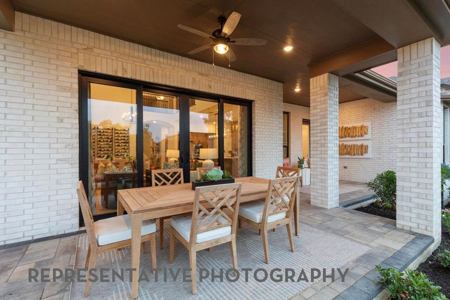 Exterior details and patio area of a home in Santa Rita Ranch, Liberty Hill (Image 2).