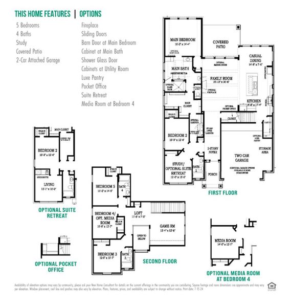 2D floor plan layout for the Rivercrest – 60′ Lot by Chesmar Homes in Attwater, Waller, TX (Image 5).
