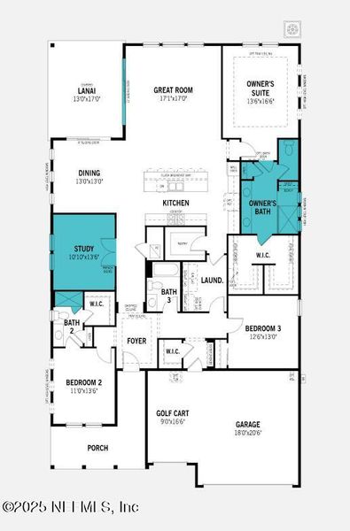2D floor plan layout of this home in RiverTown - WaterSong, St. Johns, FL (Image 2).
