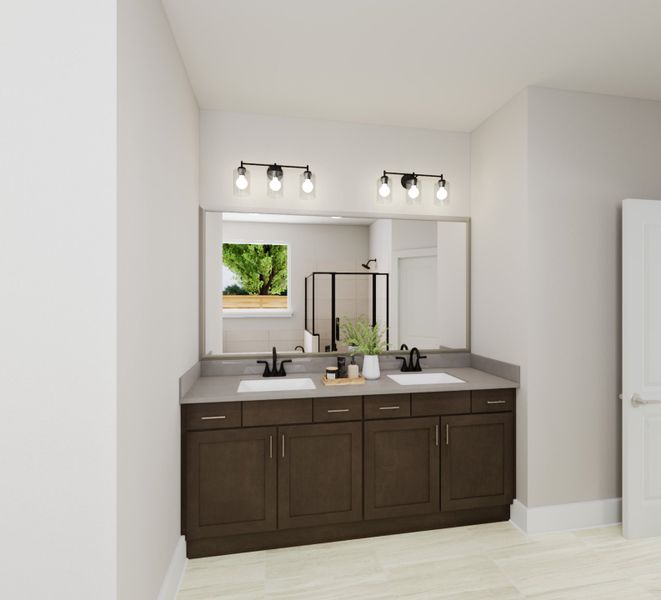 Representative furnished interior of a home built from the Ember by Tri Pointe Homes in The Meadows, Denton (Image 9).