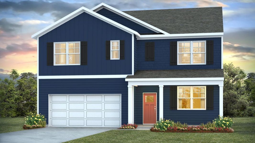 Representative exterior photo of a completed home built from the HAYDEN by D.R. Horton in Cedar Hill Landing, Navassa, NC (Image 2).