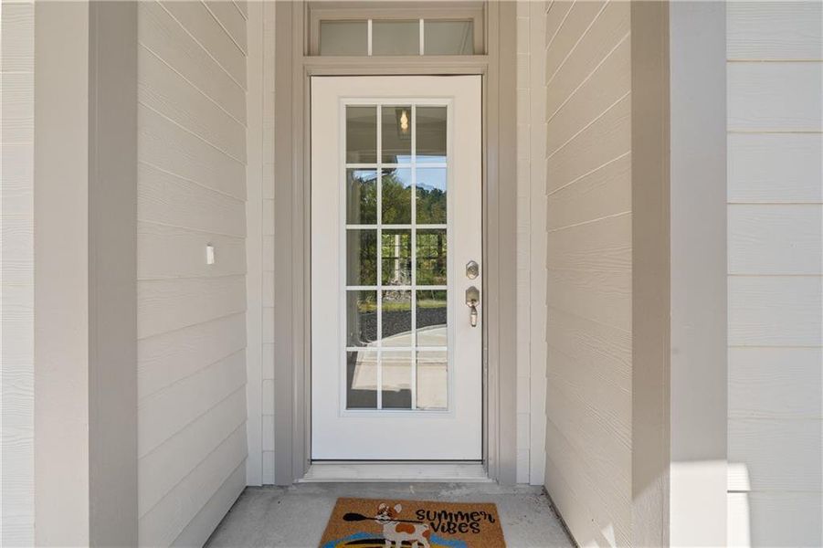 Exterior details and patio area of a home in , Gray (Image 3).