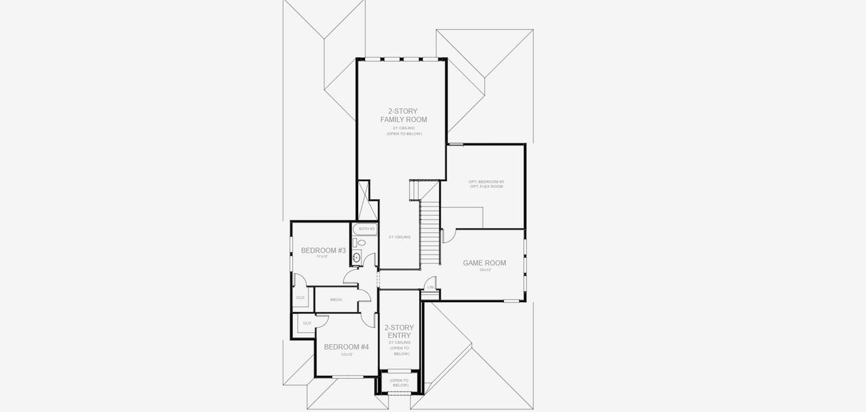 2D floor plan layout for the 3253F by Perry Homes in Sanctuary at Seaire, Parrish, FL (Image 4).