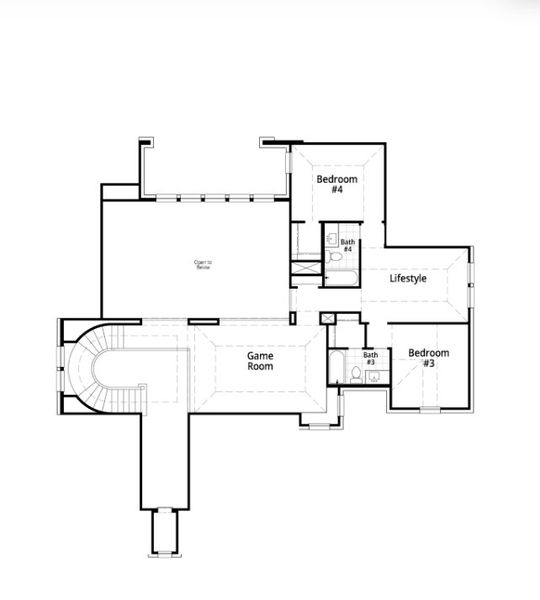 2D floor plan layout for the 289 by Highland Homes in Furst Ranch, Flower Mound, TX (Image 34).