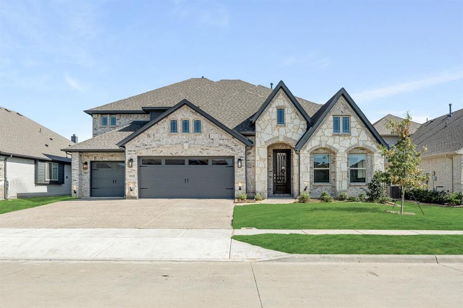 Front exterior of a new home in Legacy Ranch Classic 60, Melissa, TX, highlighting curb appeal (Image 27).