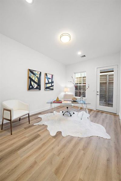 Another view of the large downstairs bedroom with full bath.