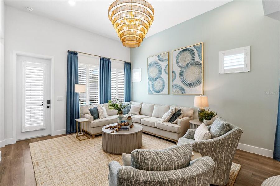 Furnished interior view inside a new home in Emerald Landing at Waterside at Lakewood Ranch – Cottage Series, Sarasota (Image 36). Furnished interior view inside a new home in Emerald Landing at Waterside at Lakewood Ranch – Cottage Series, Sarasota (Image 36).