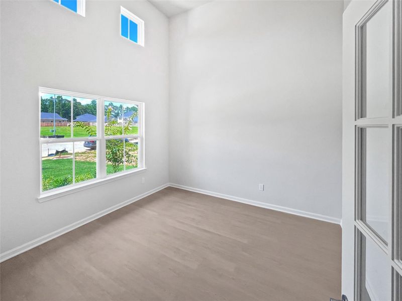 The Princeton II- Study with 2-Story Ceiling and French Doors. Home under construction, image used for illustrative purposes only, colors and options will vary. The Princeton II- Study with 2-Story Ceiling and French Doors. Home under construction, image used for illustrative purposes only, colors and options will vary.