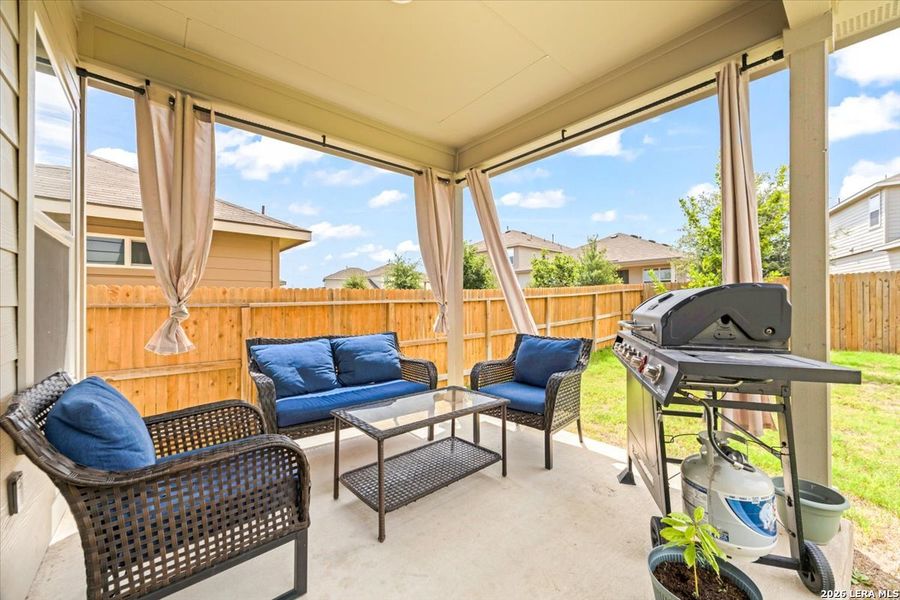 Exterior details and patio area of a home in Riverstone at Westpointe, San Antonio (Image 20). Exterior details and patio area of a home in Riverstone at Westpointe, San Antonio (Image 20).