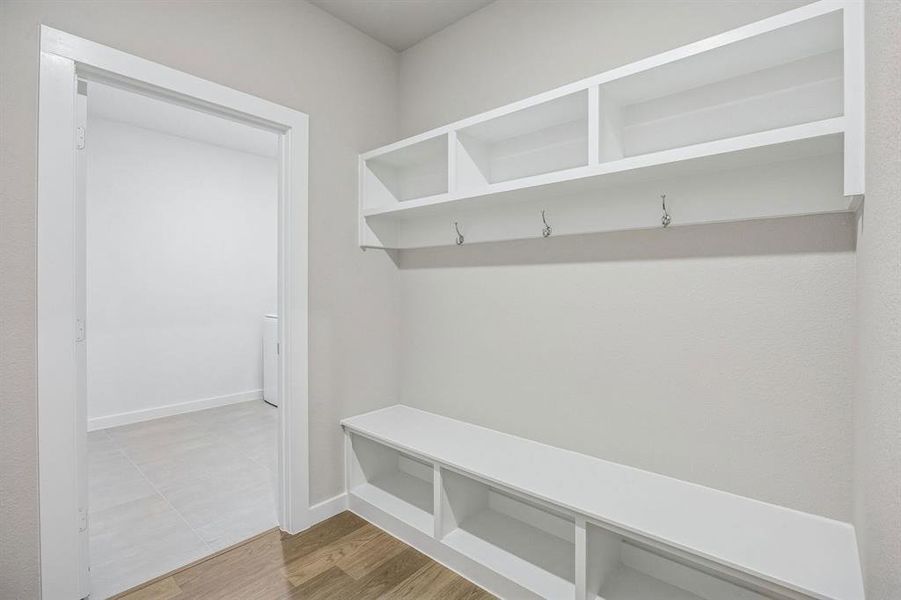 Backpack Rack in the Wimbledon home plan by Trophy Signature Homes – REPRESENTATIVE PHOTO Backpack Rack in the Wimbledon home plan by Trophy Signature Homes – REPRESENTATIVE PHOTO