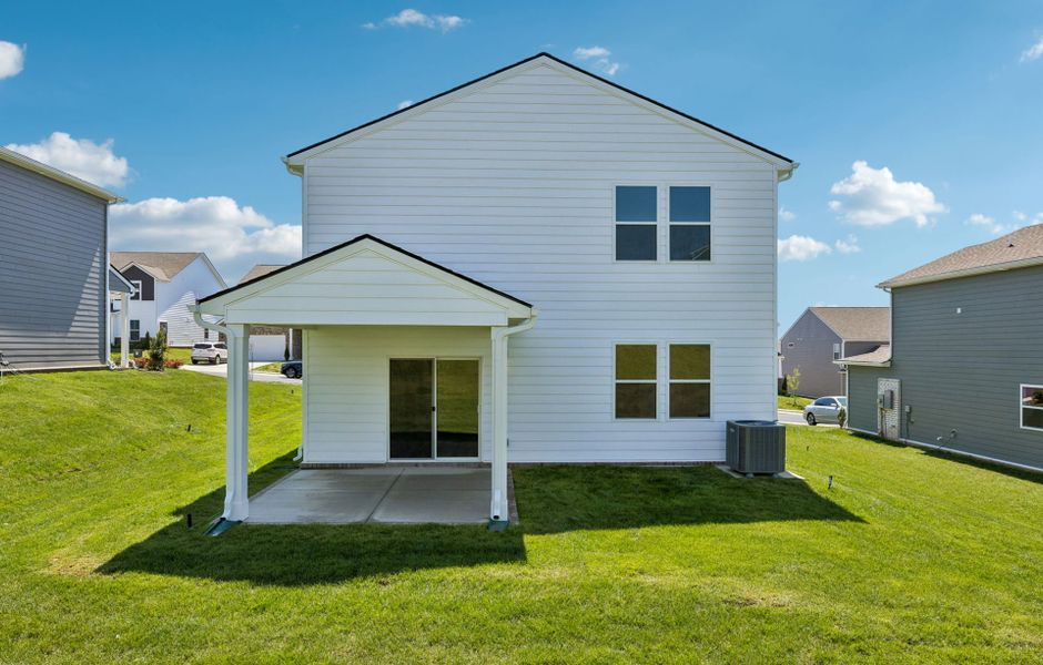 Exterior details and patio area of a home in Independence at Carter's Station, Columbia (Image 21).