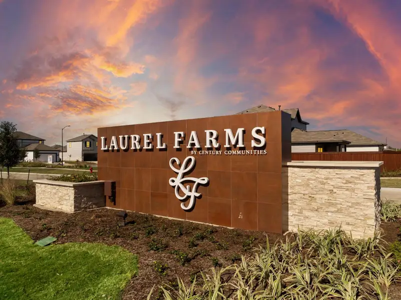Front exterior of a new home in Laurel Farms, Brookshire, TX, highlighting curb appeal (Image 15). Front exterior of a new home in Laurel Farms, Brookshire, TX, highlighting curb appeal (Image 15).
