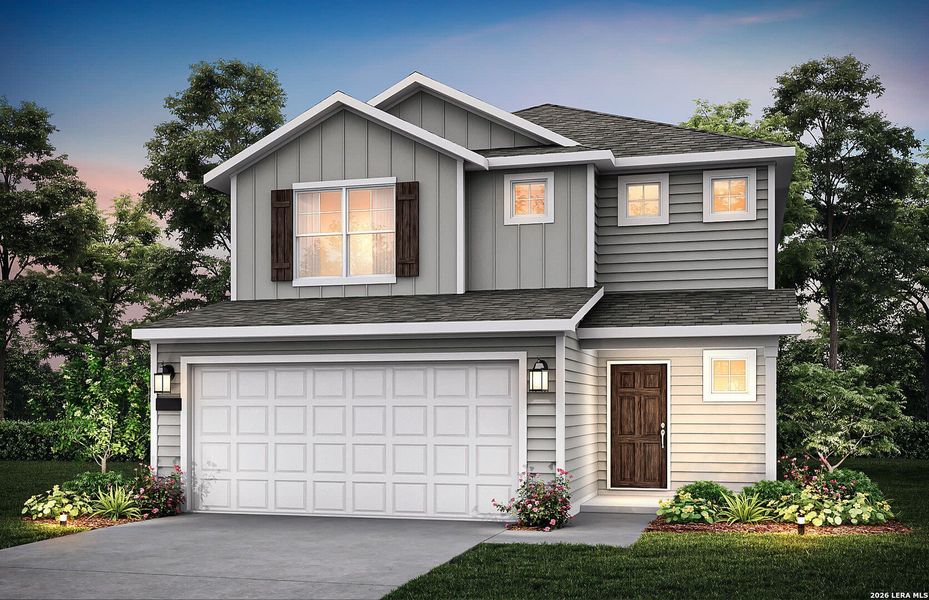 Front exterior of a new home in Dove Song, Marion, TX, highlighting curb appeal (Image 1). Front exterior of a new home in Dove Song, Marion, TX, highlighting curb appeal (Image 1).
