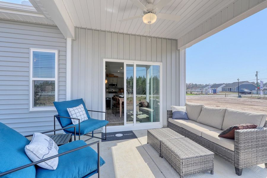 Exterior details and patio area of a home in Fairway Woods at Wyboo, Manning (Image 3). Exterior details and patio area of a home in Fairway Woods at Wyboo, Manning (Image 3).