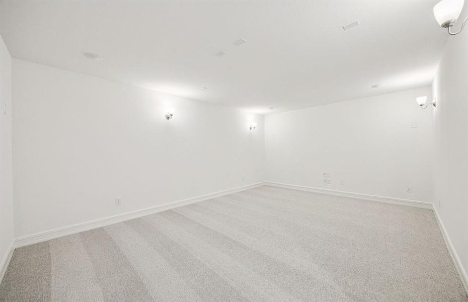 Deep media room perfect for movie nights and entertainment *Real home pictured Deep media room perfect for movie nights and entertainment *Real home pictured