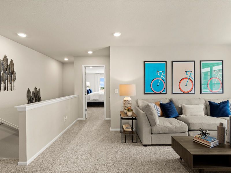 Furnished interior view inside a new home in Skyview at High Point, Aurora (Image 12).