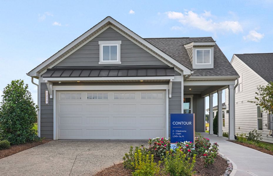 Representative exterior photo of a completed home built from the Contour by Del Webb in Carolina Riverside, Belmont, NC (Image 23). Representative exterior photo of a completed home built from the Contour by Del Webb in Carolina Riverside, Belmont, NC (Image 23).