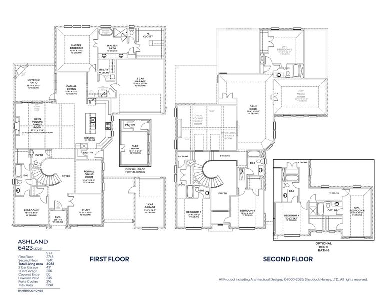 2D floor plan layout for the Ashland - SH 6423 by Shaddock Homes in Winding Creek, Rockwall, TX (Image 3). 2D floor plan layout for the Ashland - SH 6423 by Shaddock Homes in Winding Creek, Rockwall, TX (Image 3).