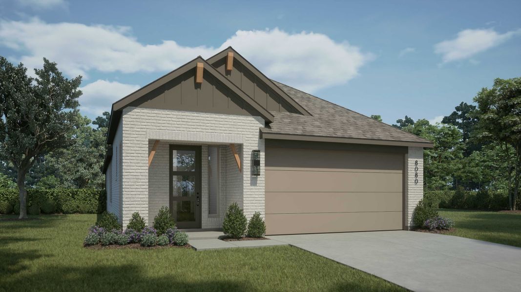 Representative exterior photo of a completed home built from the Mondrian Plan by Highland Homes in Heritage Ranch: 40ft. lots, Sherman, TX (Image 21).