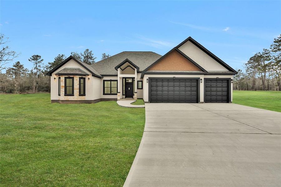 This home is alive with personality. Stucco, stone, wood, high end windows, multiple peaks. You must see it in person to appreciate all the details.