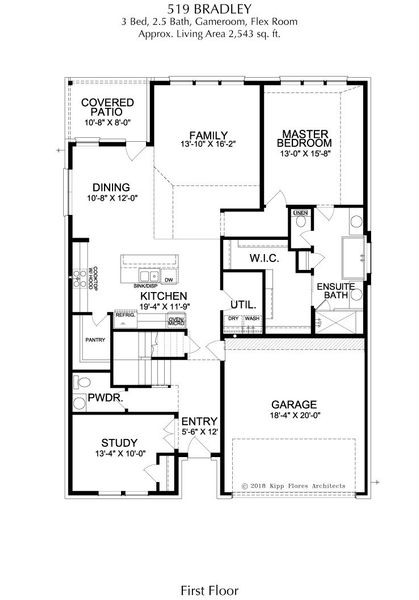 2D floor plan layout for the Bradley by Landon Homes in East Village - Classic Series, Frisco, TX (Image 37). 2D floor plan layout for the Bradley by Landon Homes in East Village - Classic Series, Frisco, TX (Image 37).